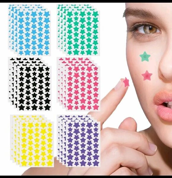 Autocollants étoiles colorés visage