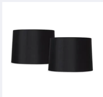 Pack 2 Black Jersey Shades for Lamps 12 inches Bottom Diameter Beautiful Universal Table Lamp Shades for Bedroom farm Houses and Offices Decoration