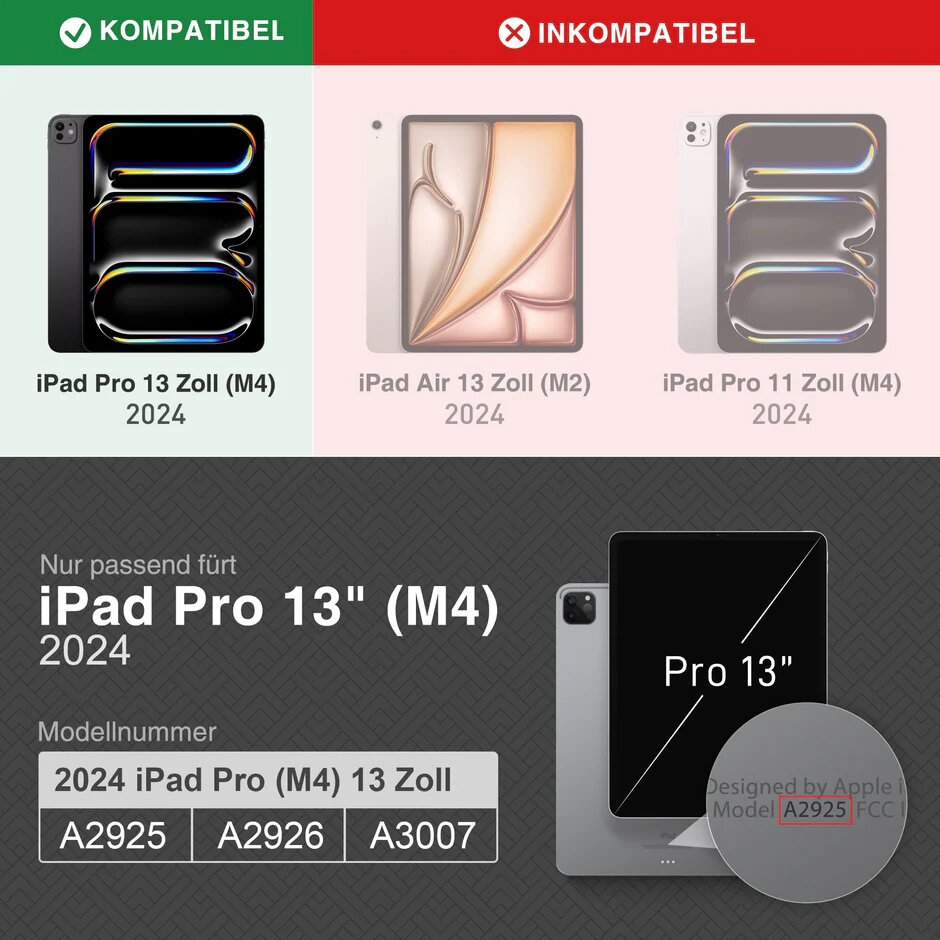 Étui  pour iPad Pro 13 pouces 2024 M4 avec porte-cr