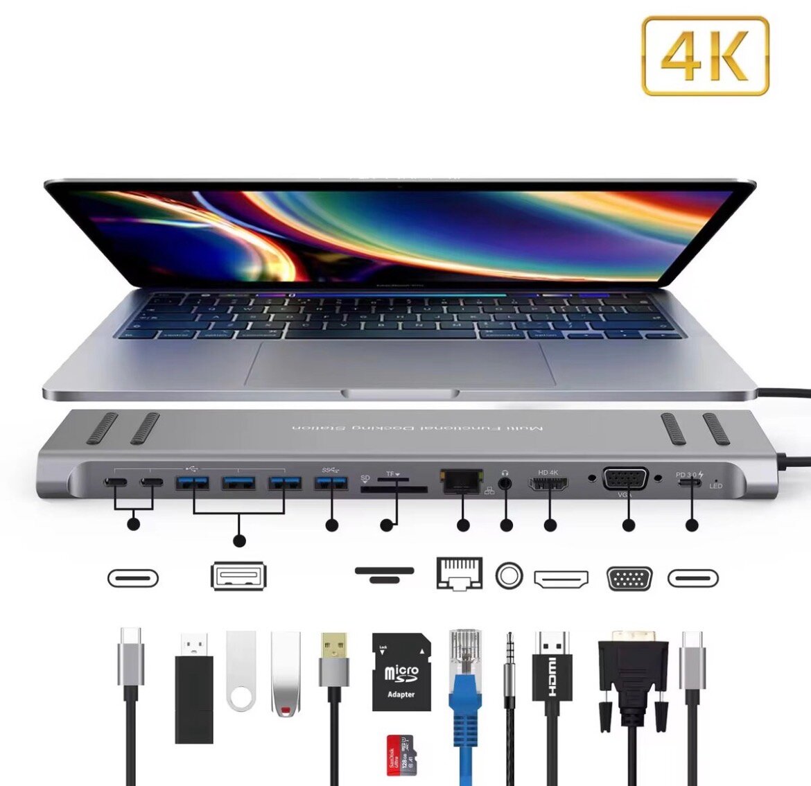 Station d'accueil USB-C 14-en-1