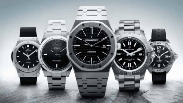 Montres élégantes en acier inoxydable