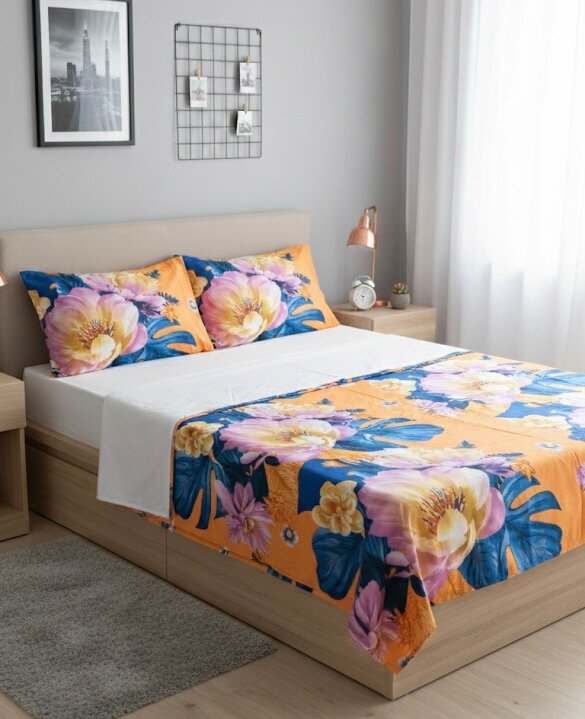 Parure de lit florale vives