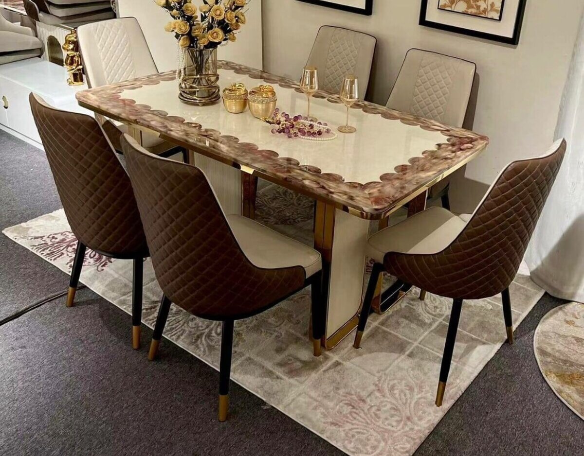 Marble Top Dinner Table