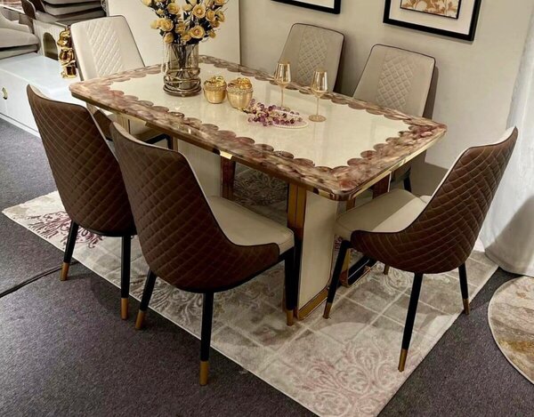 Marble Top Dinner Table
