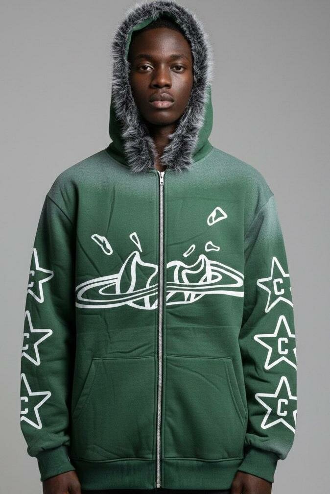 Veste à capuche Homme en Fausse Fourrure