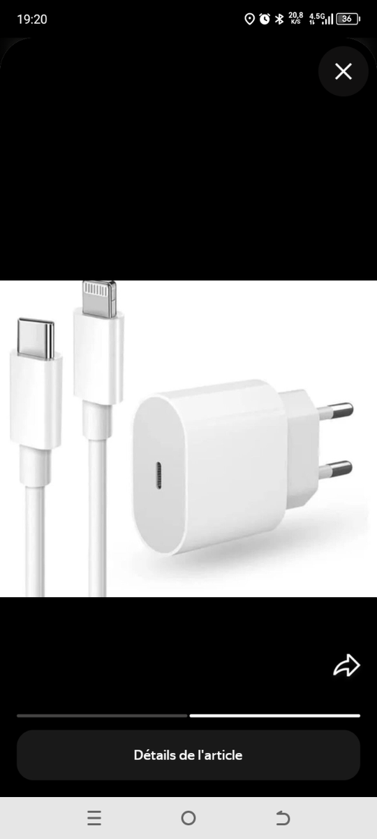 Chargeur iPhone original