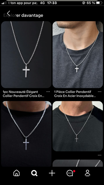 Collier Croix Dorée Élégant