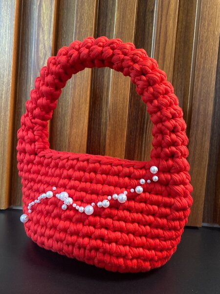 Sac au crochet avec perles