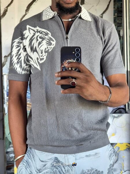 Polo avec motif tigre tendance pour hommes