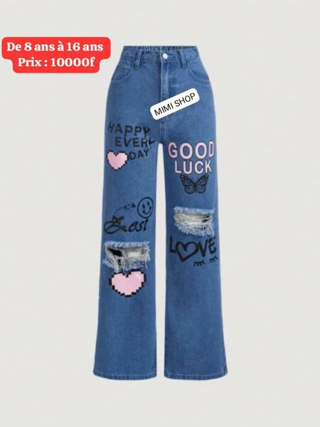 Jeans imprimés ados