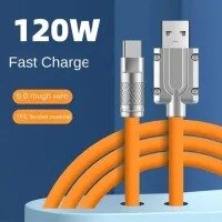 120W Original Liquid Silicon Thick Type C Data Cable For All Phones