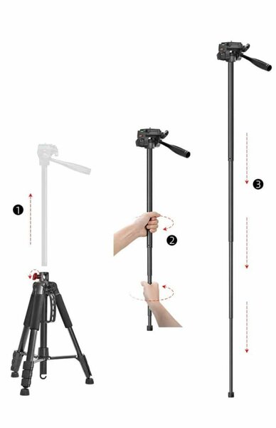 Trépied Pro Rétractable 1m85