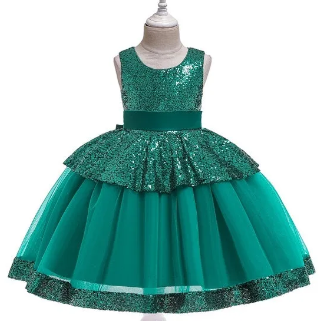 Baby Girls Dress For Girls Wedding Party Ball-Gown Kids Girl Princess Dress Children Clothes for Girls, ( Size 1-16 Yrs) (Fabric Sequin And Net )