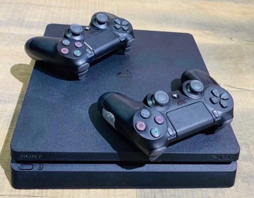 PS4 with two controllers
