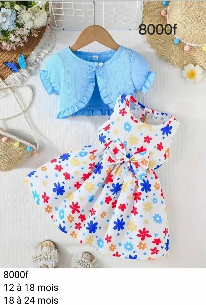 Robe fille été motifs colorés