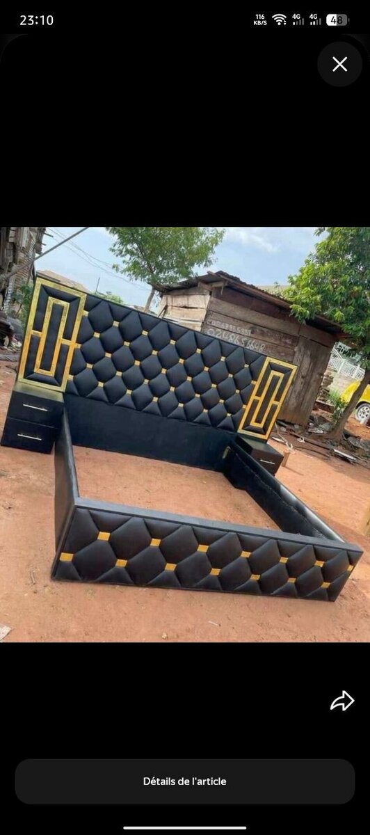 Cadre de lit capitonné luxe