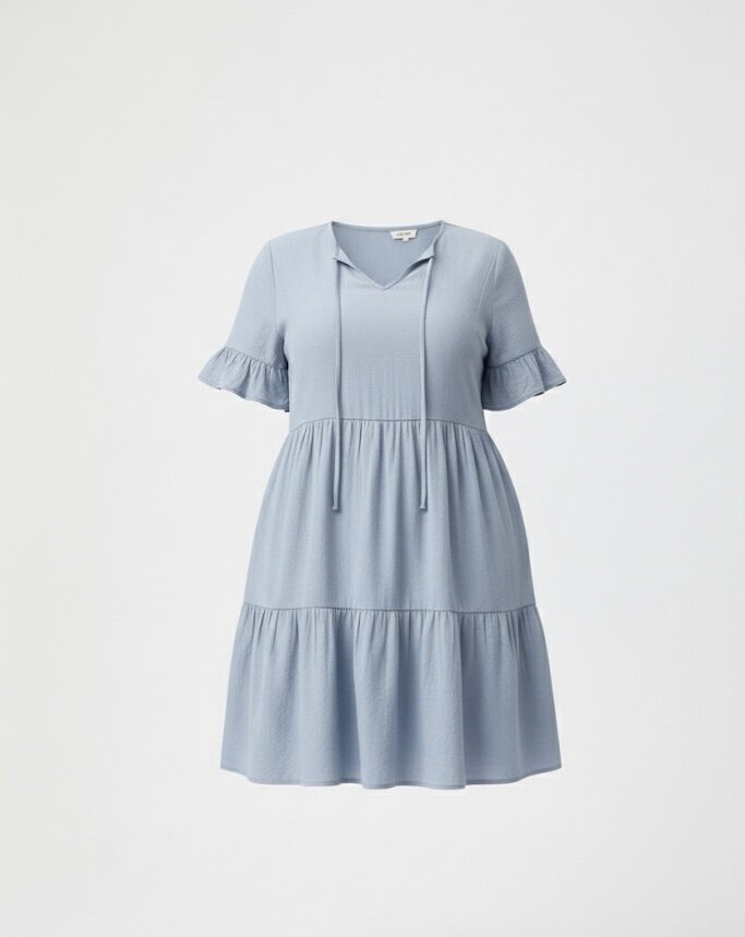 Robe évasée bleue élégante