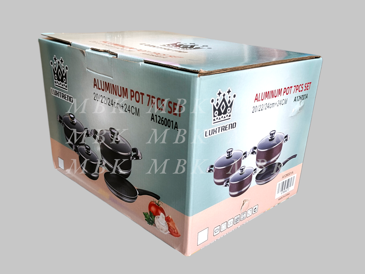 Ensemble de Casseroles en Aluminium 7 Pièces Luxtrend