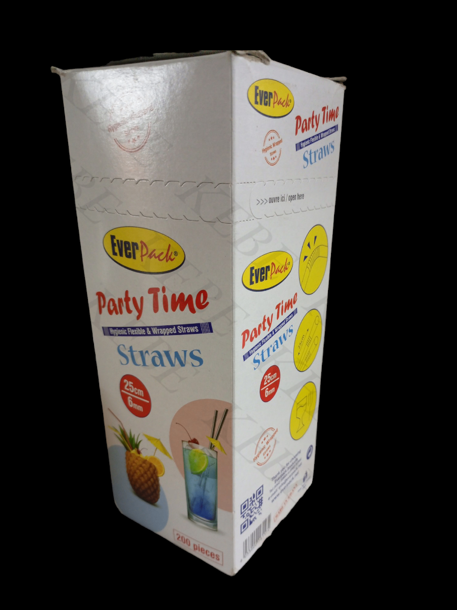 Pailles flexibles multicolores