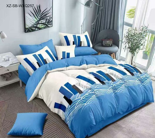 Housse de couette bleu moderne