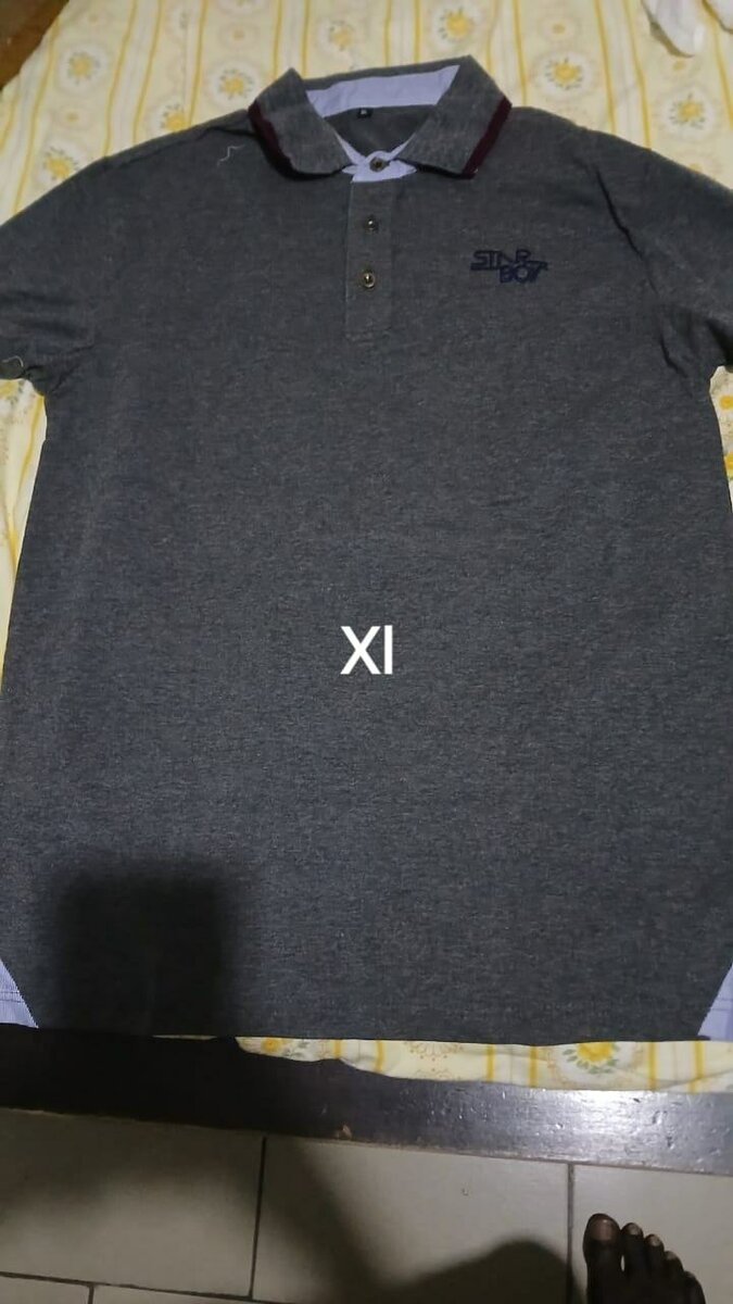 Polo gris décontracté homme