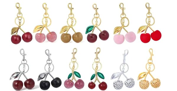 Porte-clés cerises en métal