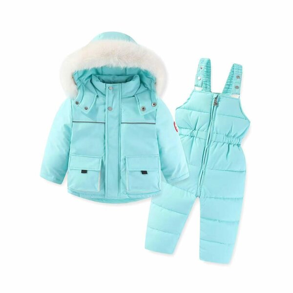 A set of 2 items, a winter jacket and a jumpsuit for children.