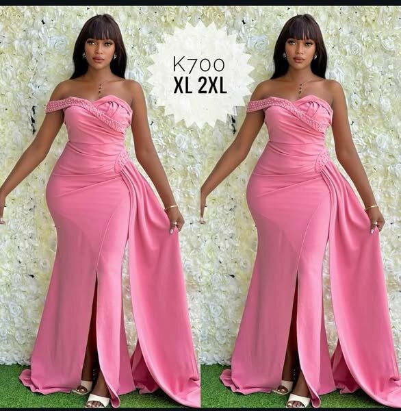 Women's long evening dress in  pink