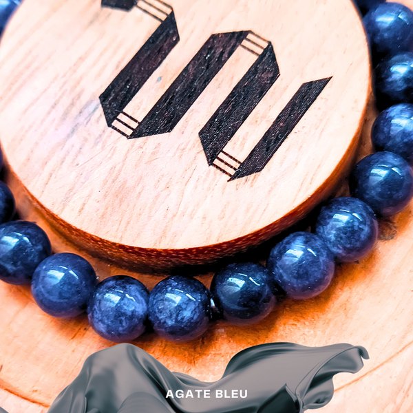 Bracelet en agate bleue