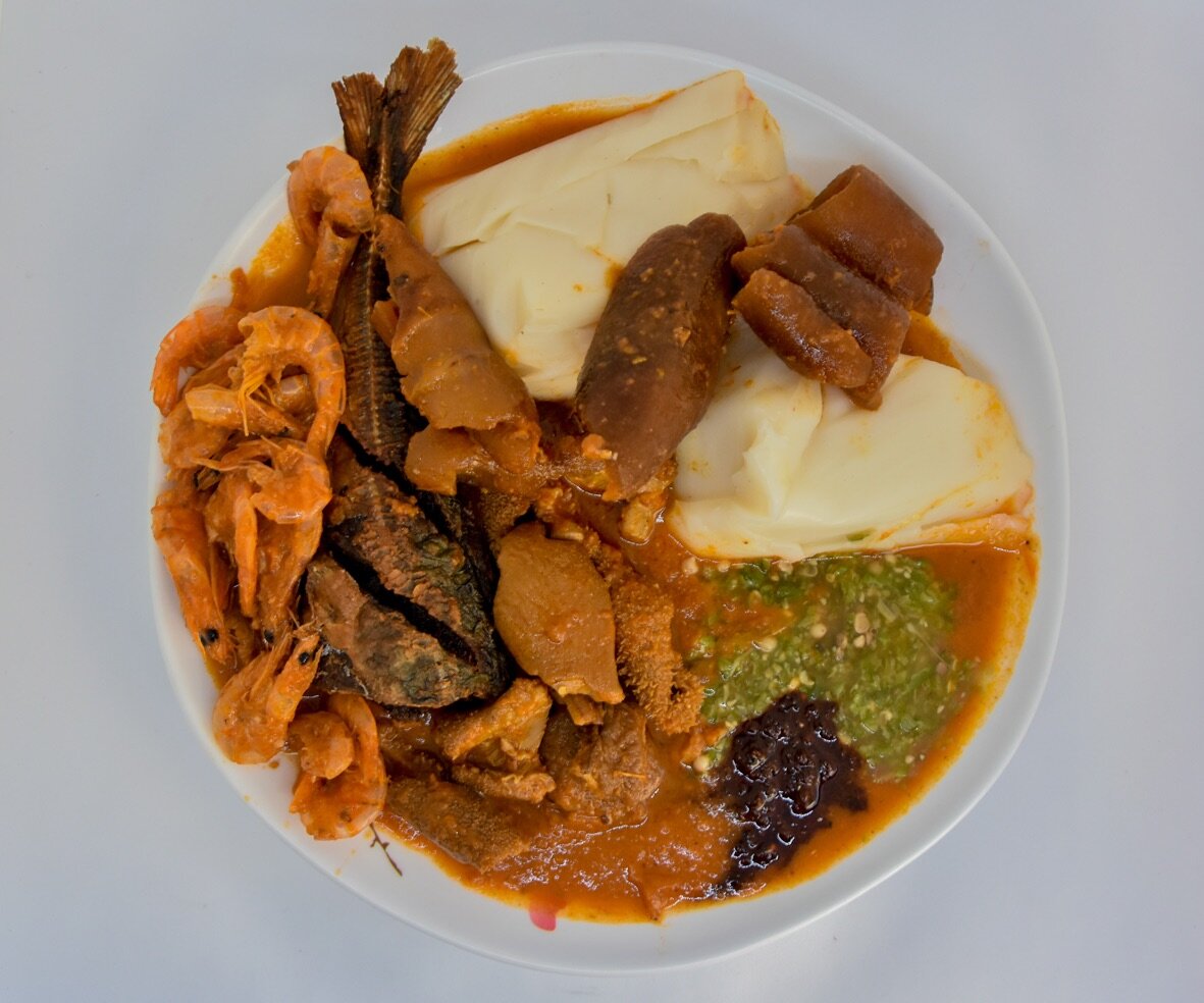 Akassa poisson dindon crevette