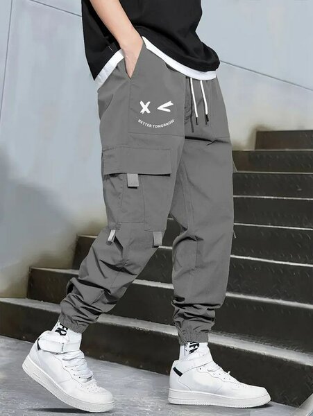 Pantalon cargo gris pour homme