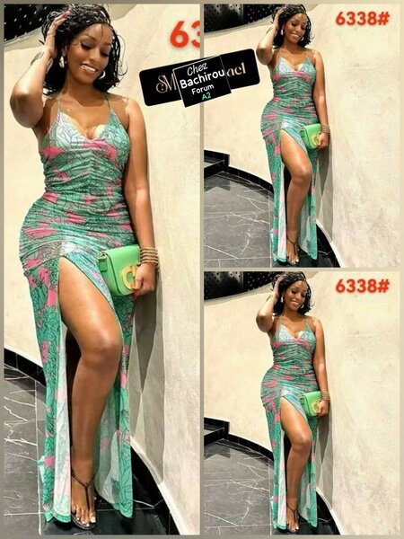 Robe élégante fendue femme