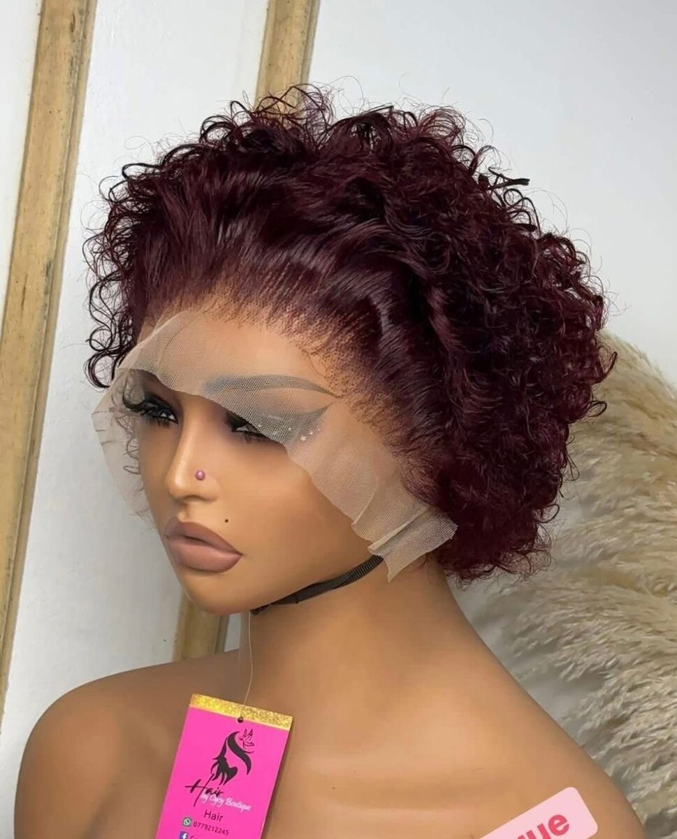 Perruque Bouclée Bordeaux