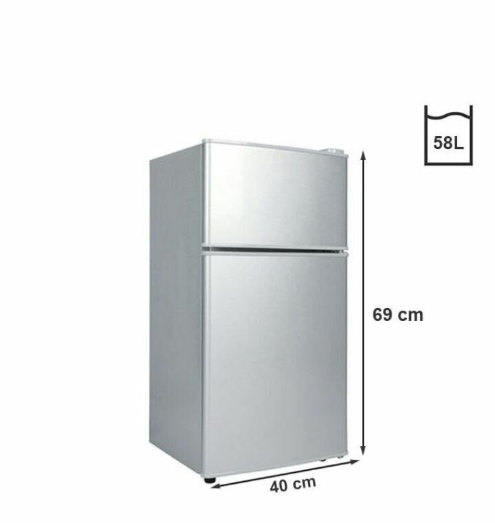 Mini réfrigérateur compact 58L - Argent