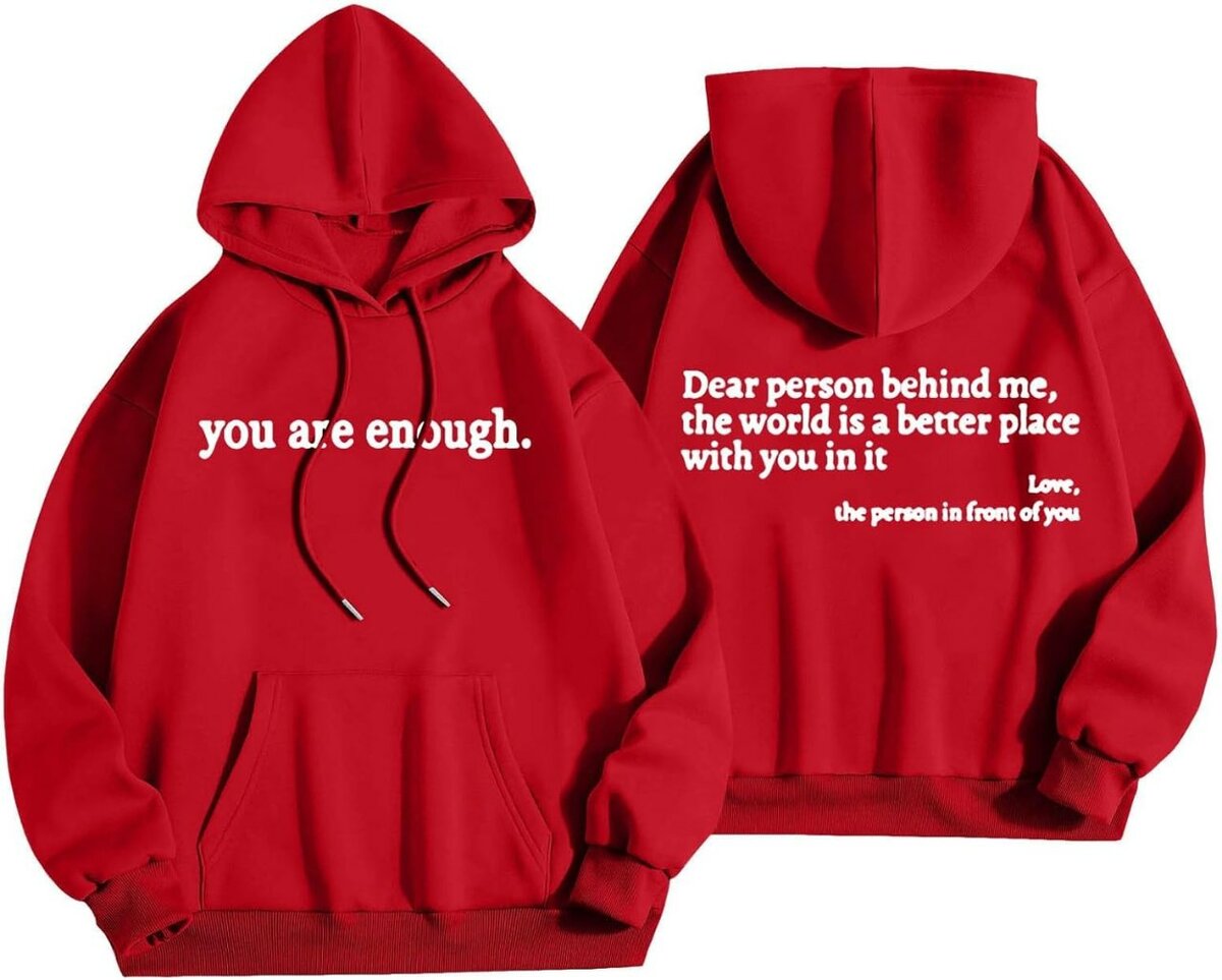 Sweat à capuche avec message inspirant