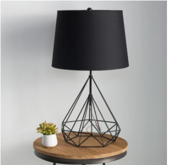 Elegant Diamond Shaped Table Lamp - Modern Home Decorative Metal Table Lamp