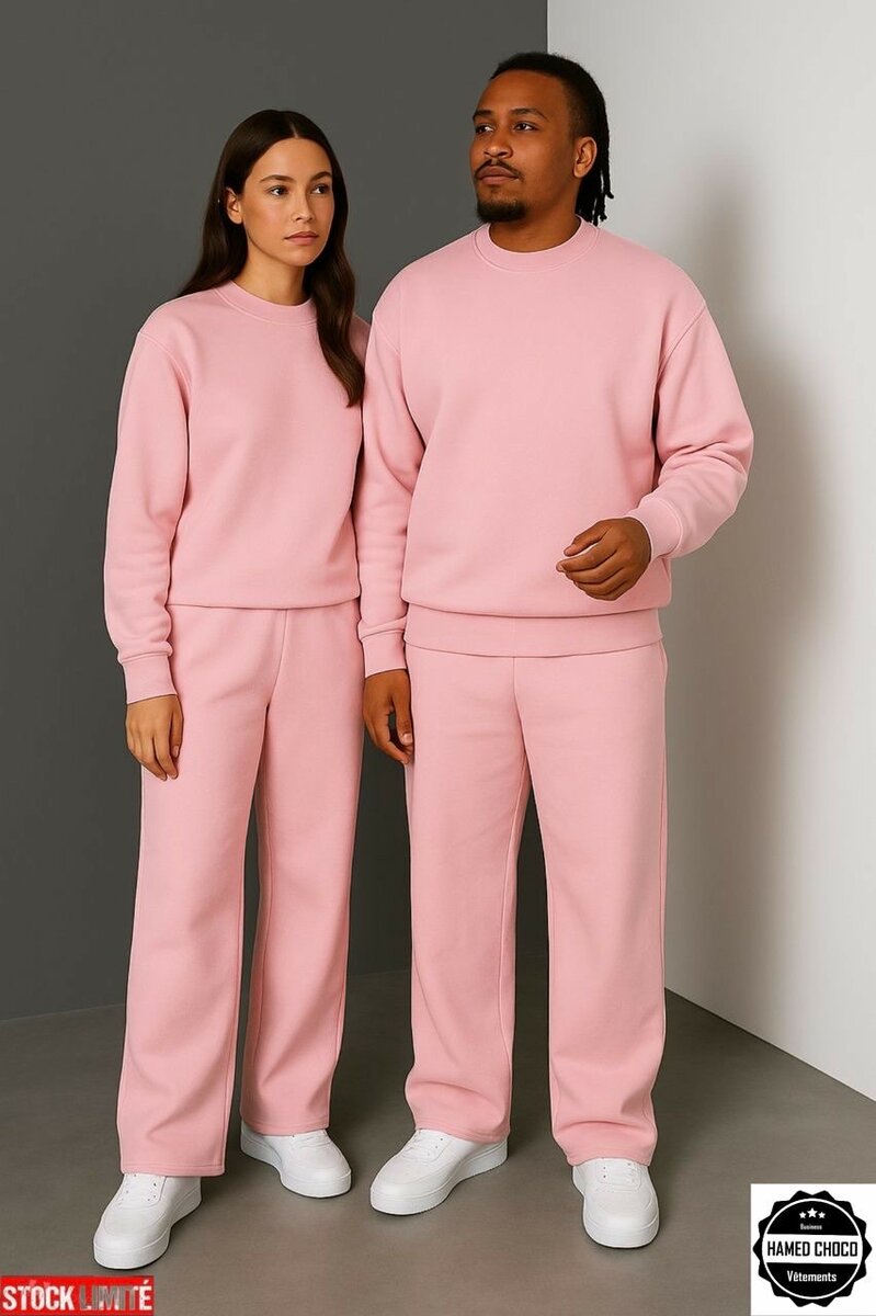 Ensemble de survêtement rose unisexe