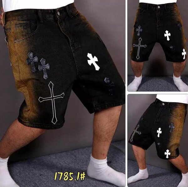 Shorts en denim avec croix