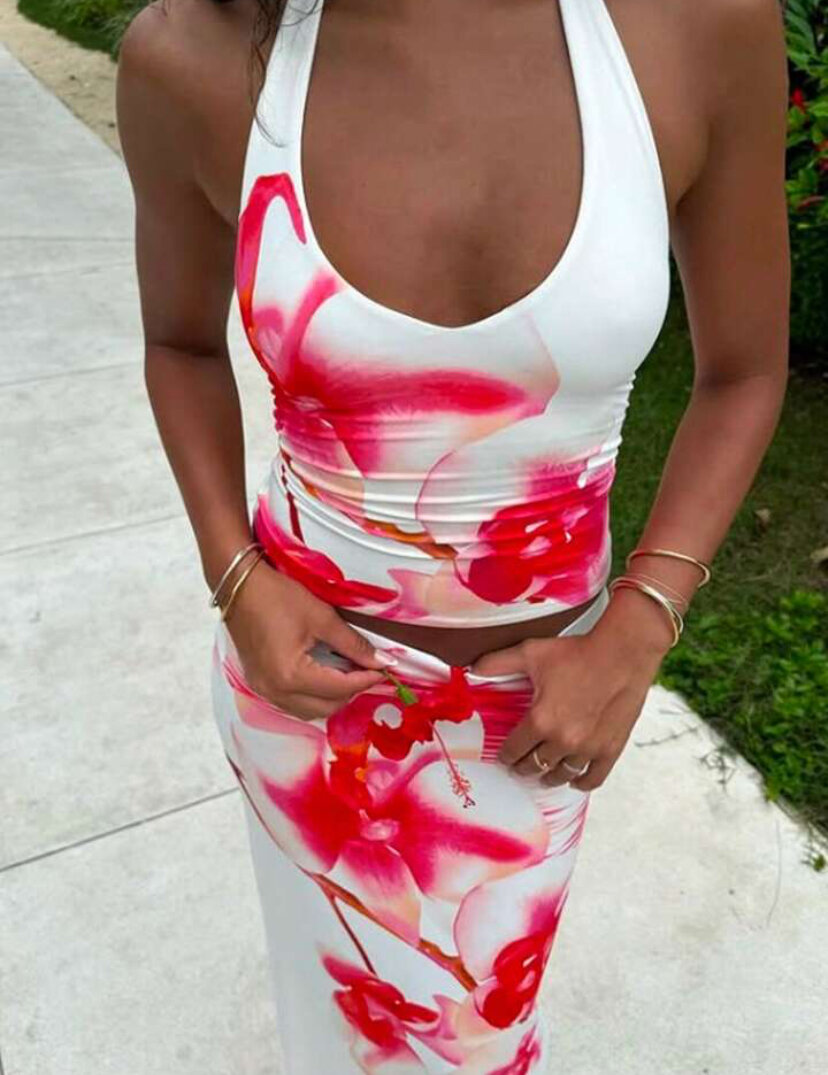 Robe longue florale chic