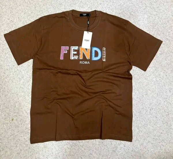 T-shirt marron Fendi logo