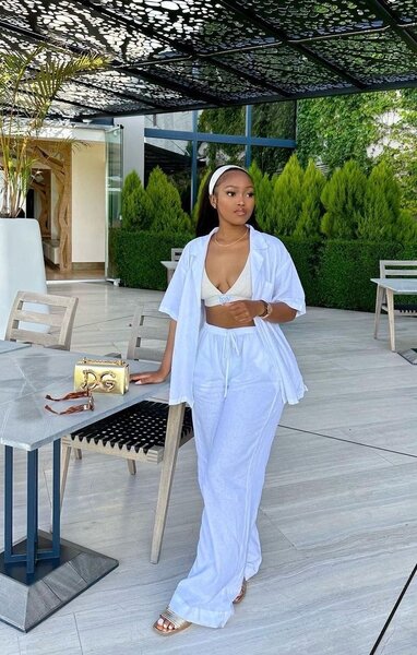 Ensemble décontracté blanc femme