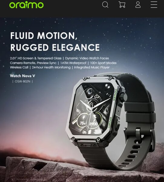 oraimo Watch Nova V 2.01" HD Video Watch Faces Smart Watch