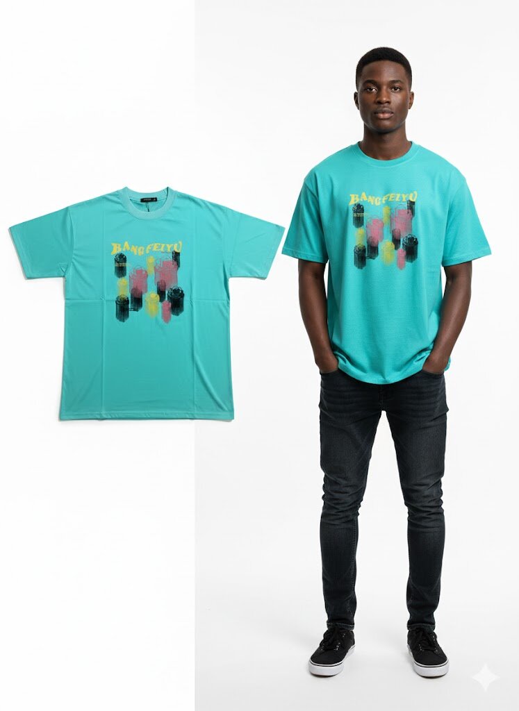 T-shirt imprimé turquoise