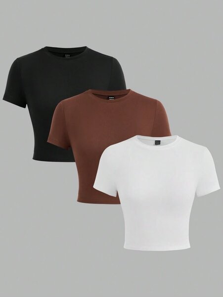 T-shirts courts en coton pour femmes