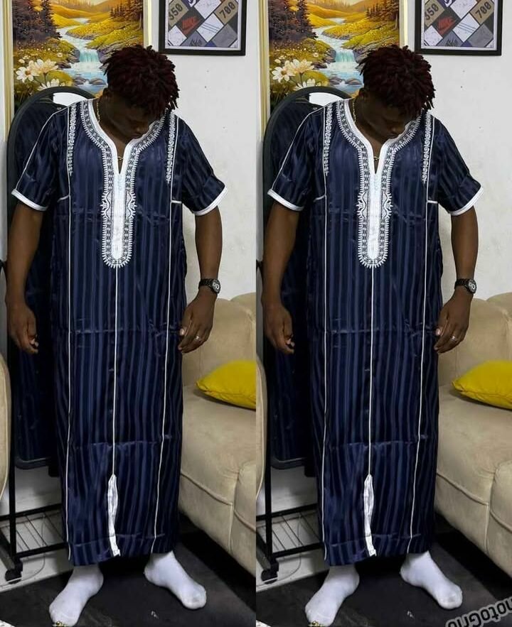 Kaftan africain homme bleu et vert