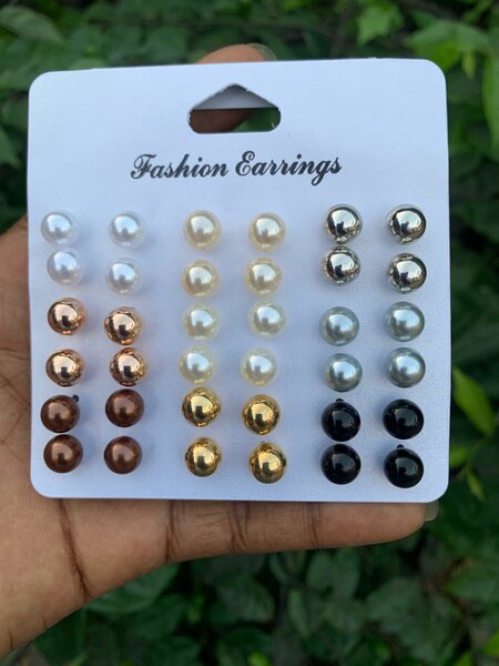 Lot de boucles d'oreilles perles