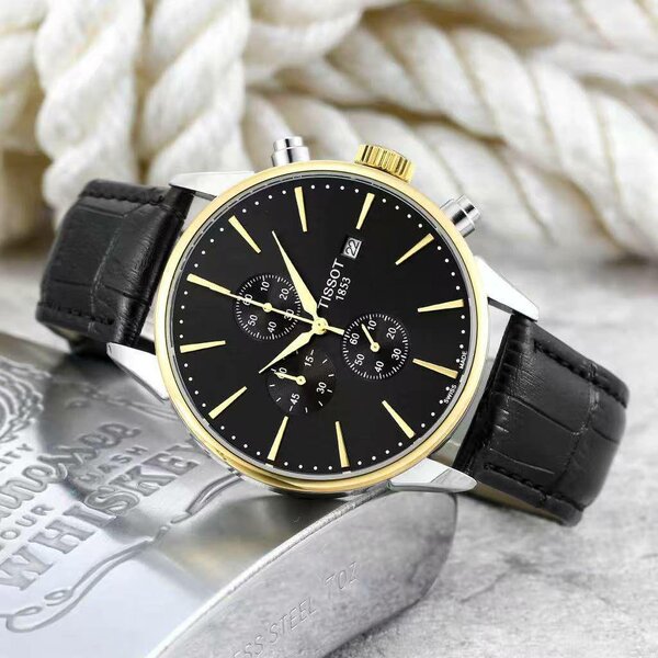 Montre Tissot homme cuir noir