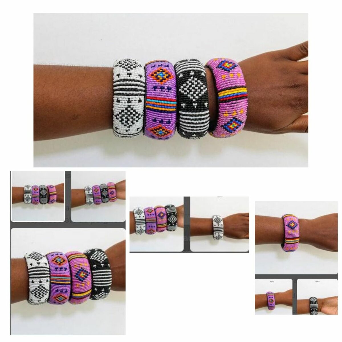 Bracelets en perles colorées