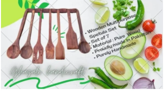 Wooden Handmade Spetula Set of 7