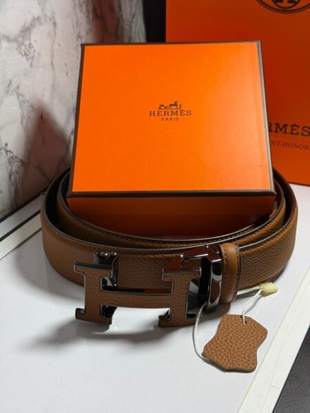 Ceinture en cuir Hermès marron